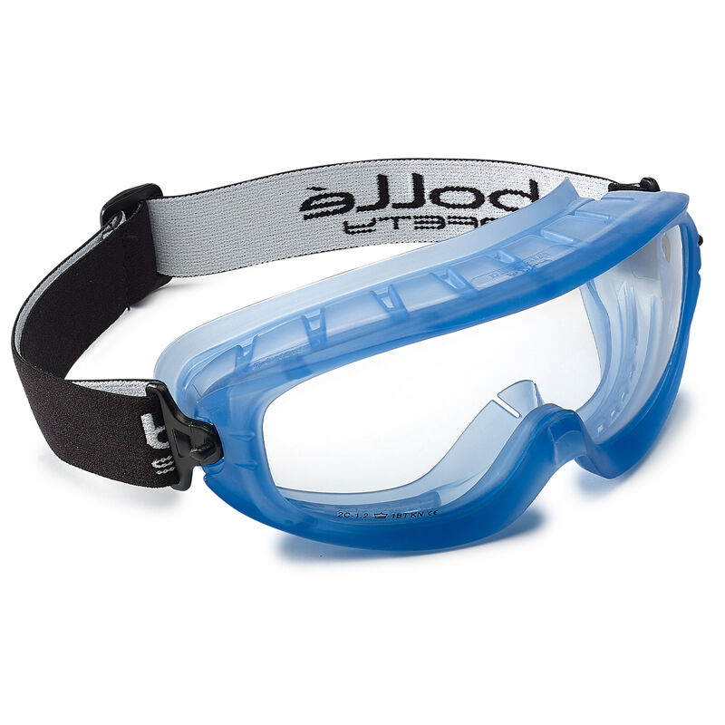 Bollé Safety ATOFAPSI Blaue Schutzbrille Einheitsgröße verstellbare Riemen Serie ATOM 